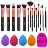 Syntus Makeup Brush Set, 16 Makeup Brushes & 4 Blender Sponge & 1 Brush Cleaner Premium Synthetic Foundation Powder Kabuki Blush Concealer Eye Shadow Makeup Brush Kit